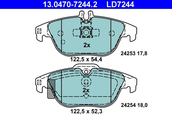 Set placute frana ATE 13.0470-7244.2