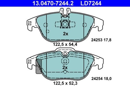 Set placute frana ATE 13.0470-7244.2