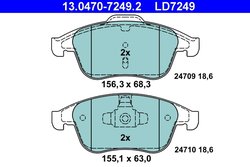 Set placute frana ATE 13.0470-7249.2