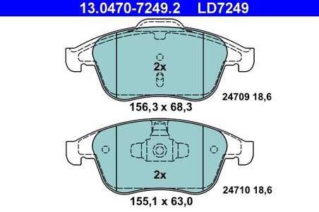 SET PLACUTE FRANA ATE 13.0470-7249.2 - Compatibil cu RENAULT