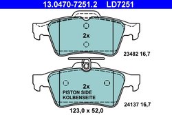 Set placute frana ATE 13.0470-7251.2