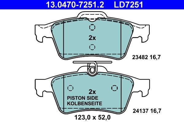 Set placute frana ATE 13.0470-7251.2