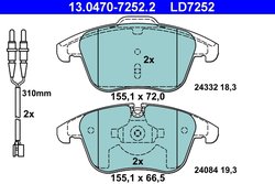 Set placute frana ATE 13.0470-7252.2