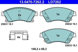 SET PLACUTE FRANA ATE 13.0470-7262.2 - Compatibil cu CHEVROLET, OPEL, VAUXHALL
