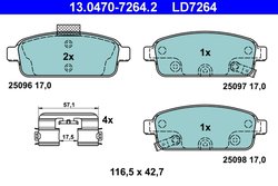 Set placute frana ATE 13.0470-7264.2