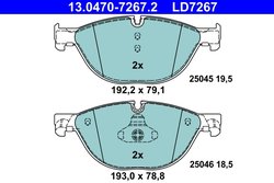 Set placute frana ATE 13.0470-7267.2