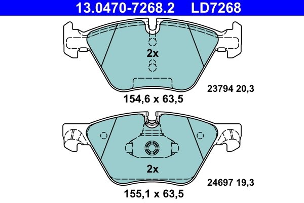 Set placute frana ATE 13.0470-7268.2