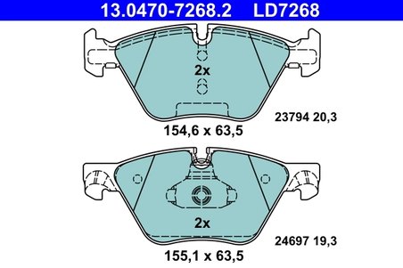 Set placute frana ATE 13.0470-7268.2