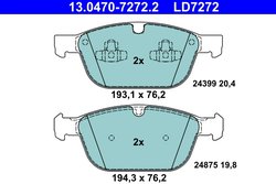 SET PLACUTE FRANA ATE 13.0470-7272.2 - Compatibil cu VOLVO
