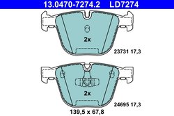 Set placute frana ATE 13.0470-7274.2