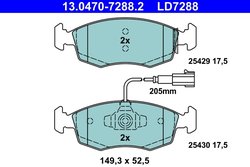 SET PLACUTE FRANA ATE 13.0470-7288.2 - Compatibil cu FIAT