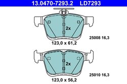 Set placute frana ATE 13.0470-7293.2