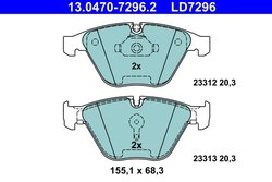 SET PLACUTE FRANA ATE 13.0470-7296.2 - Compatibil cu BMW