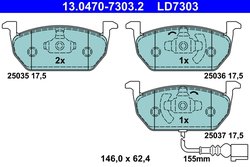 SET PLACUTE FRANA ATE 13.0470-7303.2 - Compatibil cu AUDI, SEAT, SKODA, VW
