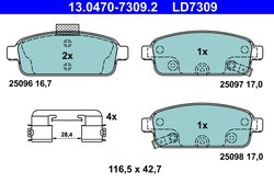Set placute frana ATE 13.0470-7309.2