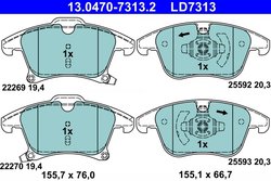 Set placute frana ATE 13.0470-7313.2