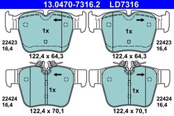 SET PLACUTE FRANA ATE 13.0470-7316.2 - Compatibil cu MERCEDES-BENZ