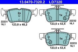 Set placute frana ATE 13.0470-7320.2