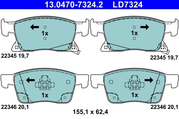 Set placute frana ATE 13.0470-7324.2