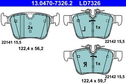 Set placute frana ATE 13.0470-7326.2