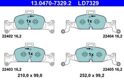 SET PLACUTE FRANA ATE 13.0470-7329.2 - Compatibil cu AUDI