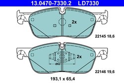 SET PLACUTE FRANA ATE 13.0470-7330.2 - Compatibil cu JAGUAR, LAND ROVER