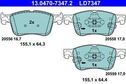 Set placute frana ATE 13.0470-7347.2