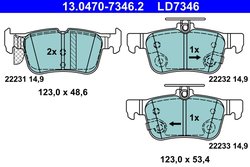 Set placute frana ATE 13.0470-7346.2