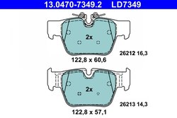 Set placute frana ATE 13.0470-7349.2
