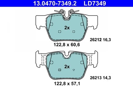 Set placute frana ATE 13.0470-7349.2