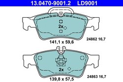 Set placute frana ATE 13.0470-9001.2