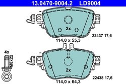 SET PLACUTE FRANA ATE 13.0470-9004.2 - Compatibil cu MERCEDES-BENZ