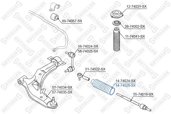 BURDUF CAUCIUC DIRECTIE STELLOX 14-74025-SX - Compatibil cu NISSAN