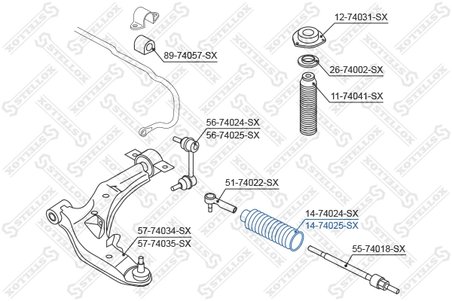 BURDUF CAUCIUC DIRECTIE STELLOX 14-74025-SX - Compatibil cu NISSAN