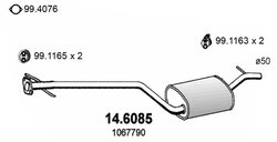 TOBA ESAPAMENT INTERMEDIARA ASSO 14.6085 - Compatibil cu FORD