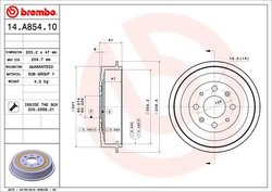 Tambur frana Brembo 14.A854.10