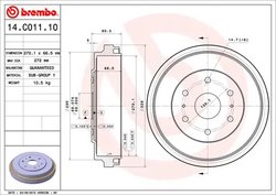 TAMBUR FRANA BREMBO 14.C011.10 - Compatibil cu TOYOTA