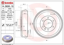 TAMBUR FRANA BREMBO 14.D630.10 - Compatibil cu ISUZU