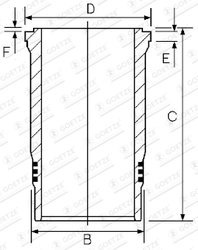 CAMASA CILINDRU GOETZE ENGINE 15-450630-00 - Compatibil cu BREDAMENARINIBUS, ERF, FAP, HIGER, LAZ, MAN, NEOPLAN, PLAXTON, TEMSA,