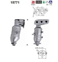 CATALIZATOR AS 15771 - Compatibil cu CITROEN, PEUGEOT, TOYOTA