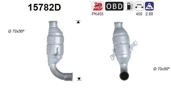 CATALIZATOR AS 15782D - Compatibil cu CITROEN, PEUGEOT, SUZUKI, TOYOTA