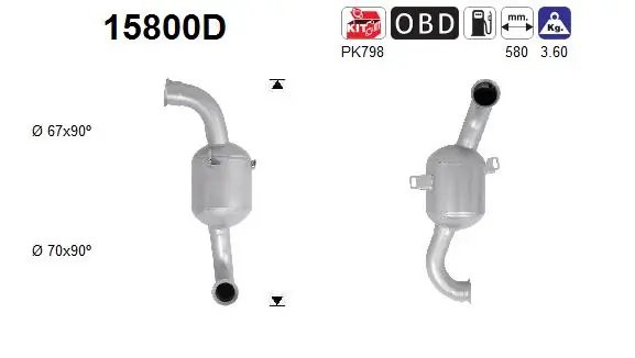CATALIZATOR AS 15800D - Compatibil cu CITROEN, PEUGEOT