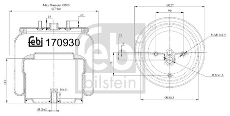 Burduf suspensie pneumatica Febi Bilstein 170930