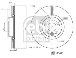 DISC FRANA FEBI BILSTEIN 171471 - Compatibil cu VOLVO