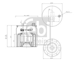 BURDUF SUSPENSIE PNEUMATICA FEBI BILSTEIN 174067 - Compatibil cu MERCEDES-BENZ