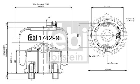 Burduf suspensie pneumatica Febi Bilstein 174299