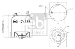 Burduf suspensie pneumatica Febi Bilstein 174367