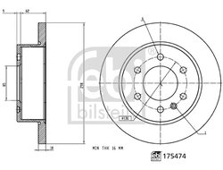 DISC FRANA FEBI BILSTEIN 175474 - Compatibil cu MERCEDES-BENZ