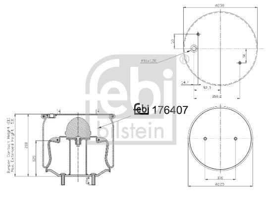 BURDUF SUSPENSIE PNEUMATICA FEBI BILSTEIN 176407 - Compatibil cu VOLVO
