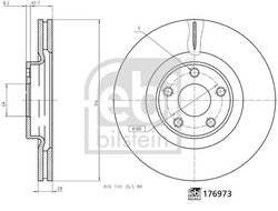 DISC FRANA FEBI BILSTEIN 176973 - Compatibil cu FORD